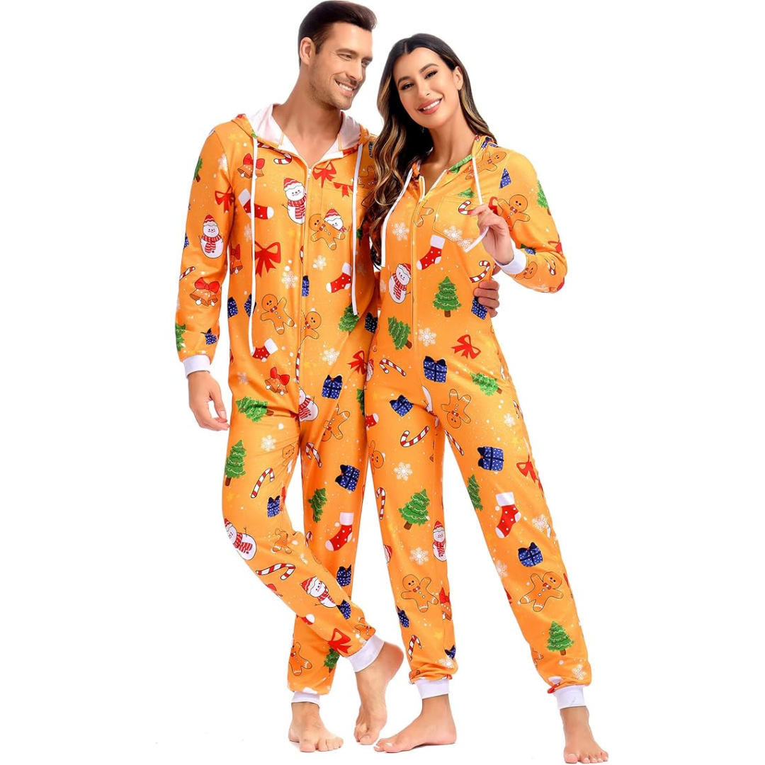 Comfortabele Koppel Kerst Matching Onesie Pyjama's - SnuggleDuo