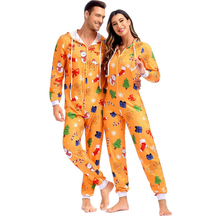 Comfortabele Koppel Kerst Matching Onesie Pyjama's - SnuggleDuo