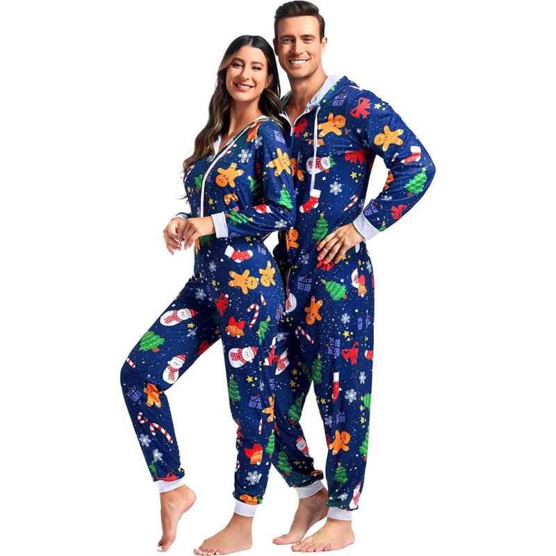 Comfortabele Koppel Kerst Matching Onesie Pyjama's - SnuggleDuo