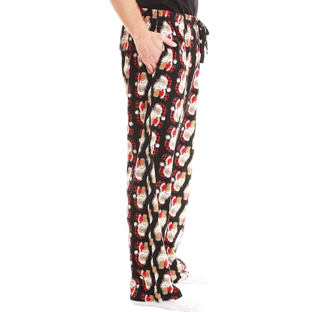 Heren Microfleece Pyjamabroek met Kerstprint - Lars