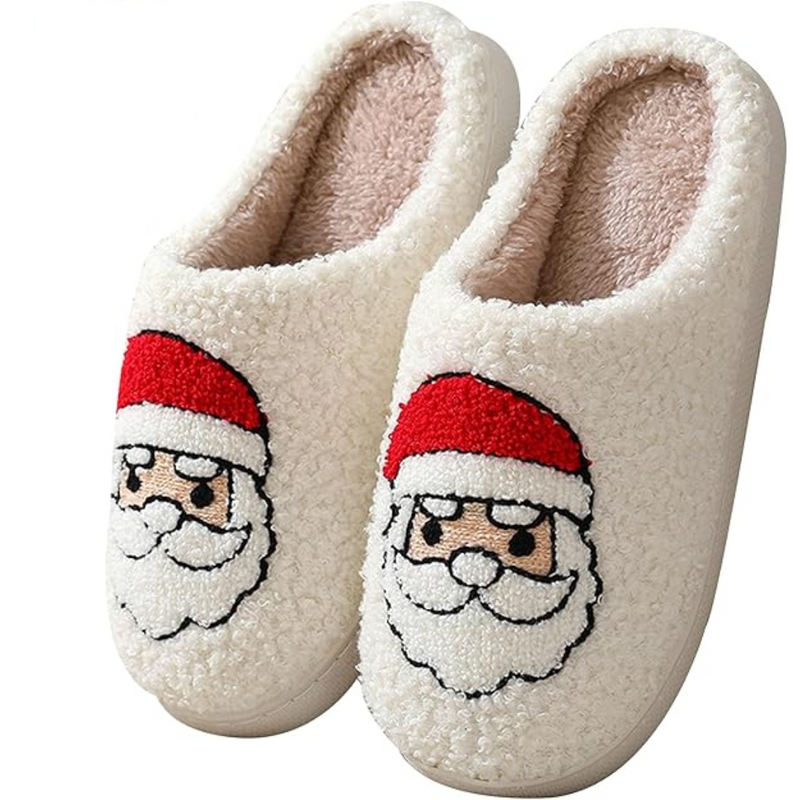 Warme Retro Pluche Kerstpantoffels - Frosty Feet