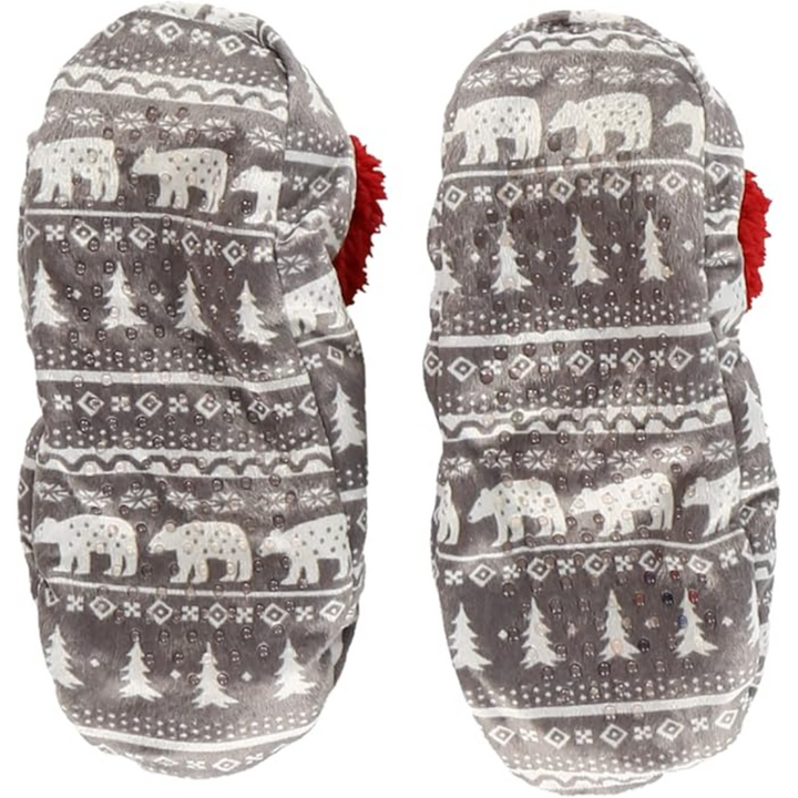 Women’s Fleece Christmas Slipper Socks - HollyWarm