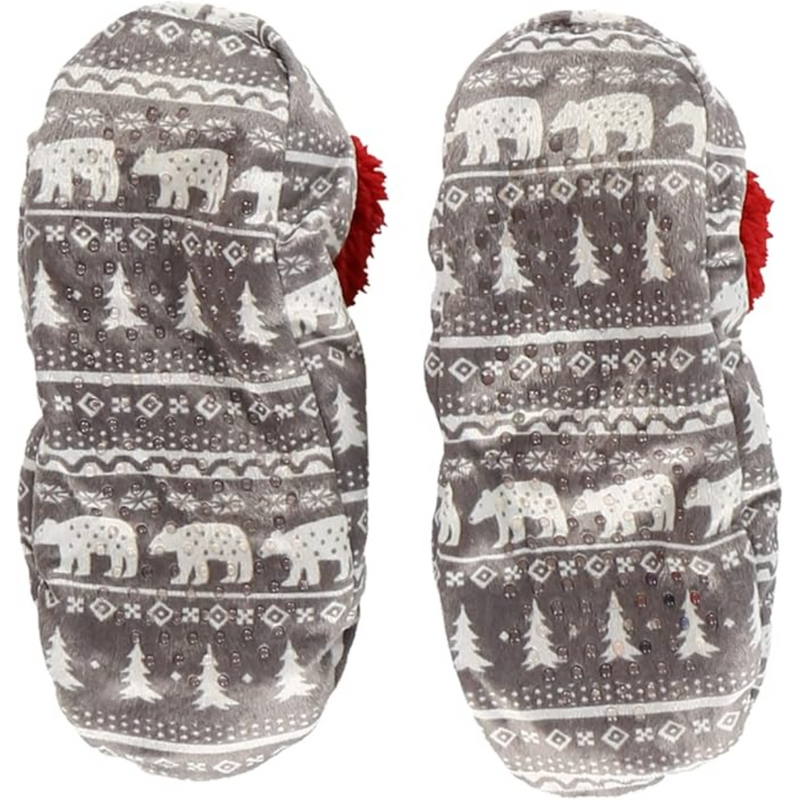 Women’s Fleece Christmas Slipper Socks - HollyWarm