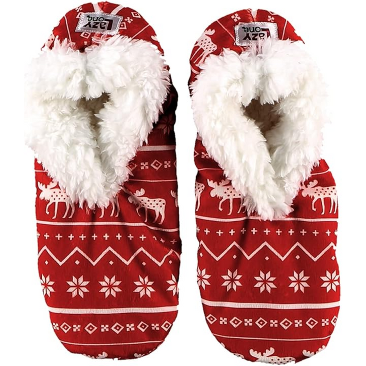 Women’s Fleece Christmas Slipper Socks - HollyWarm