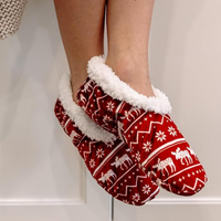 Women’s Fleece Christmas Slipper Socks - HollyWarm