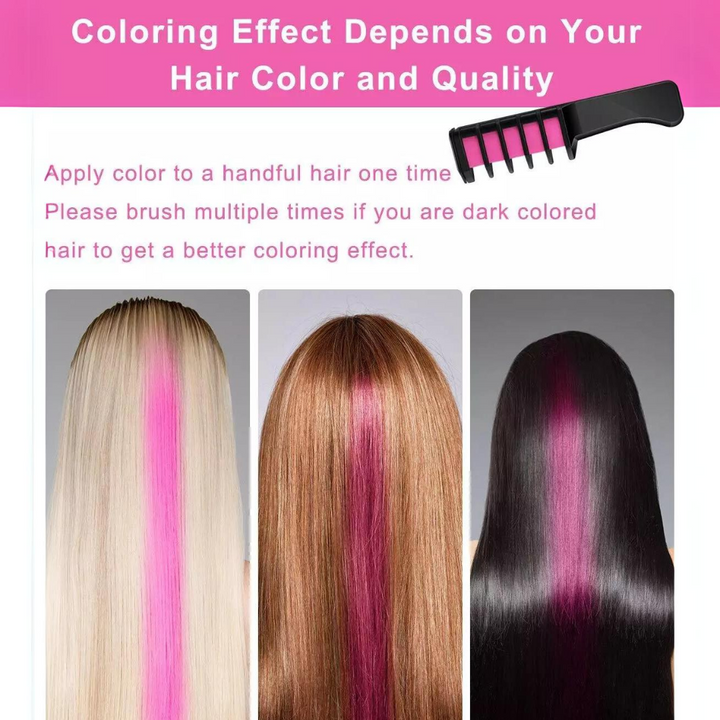 Washable Hair Chalk Comb – Fun Temporary Hair Color