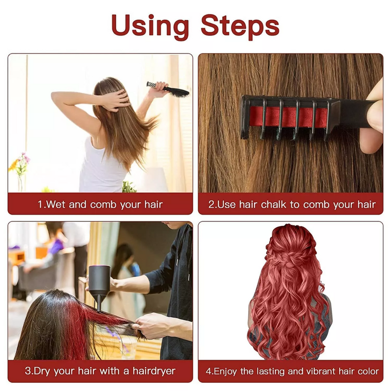 Washable Hair Chalk Comb – Fun Temporary Hair Color