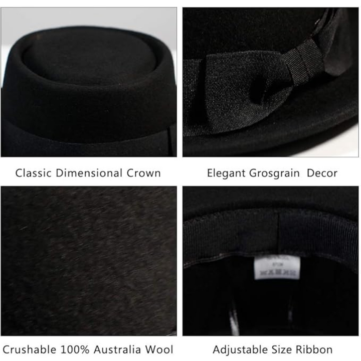 Pork Pie Wool Felt Fedora Hat - Evan