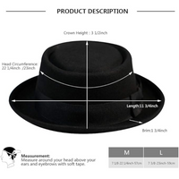 Pork Pie Wool Felt Fedora Hat - Evan