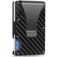 Slim RFID-Blocking Carbon Fiber Wallet with Money Clip - CarbonVault