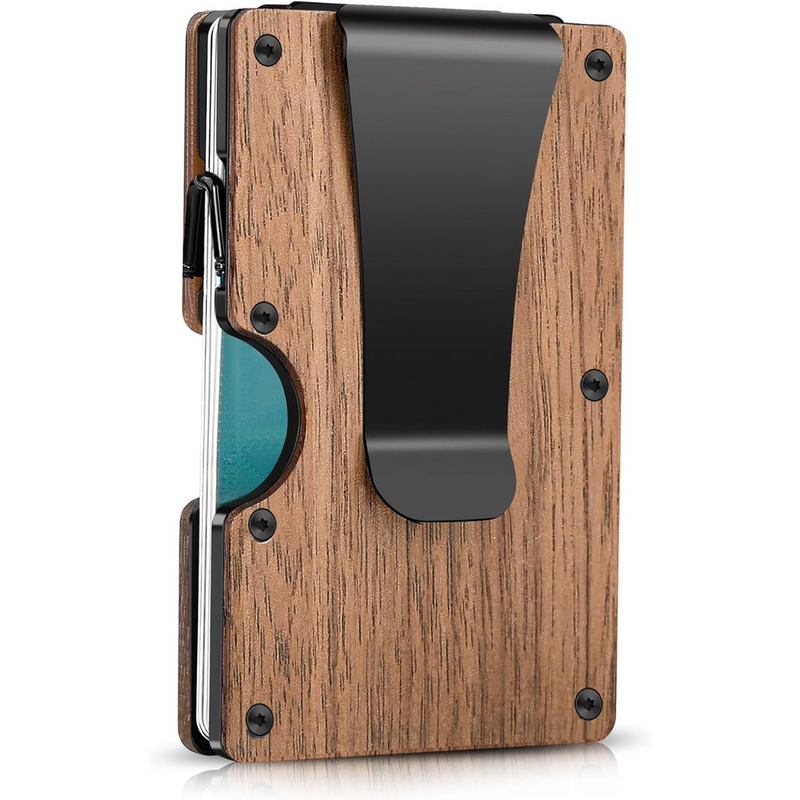Slim RFID-Blocking Carbon Fiber Wallet with Money Clip - CarbonVault