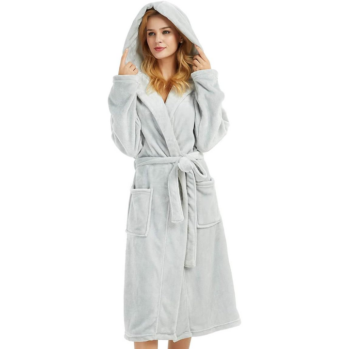 Women's Fleece Bathrobe with Hood – Vivianne