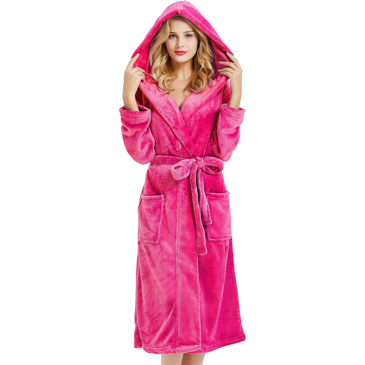 Women's Fleece Bathrobe with Hood – Vivianne