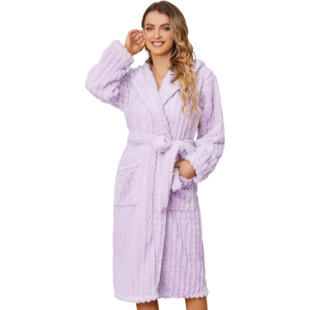 Fluffy Lined Women's Bathrobe - Diana