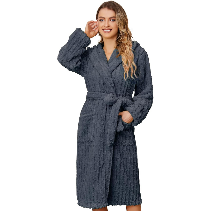 Fluffy Lined Women's Bathrobe - Diana