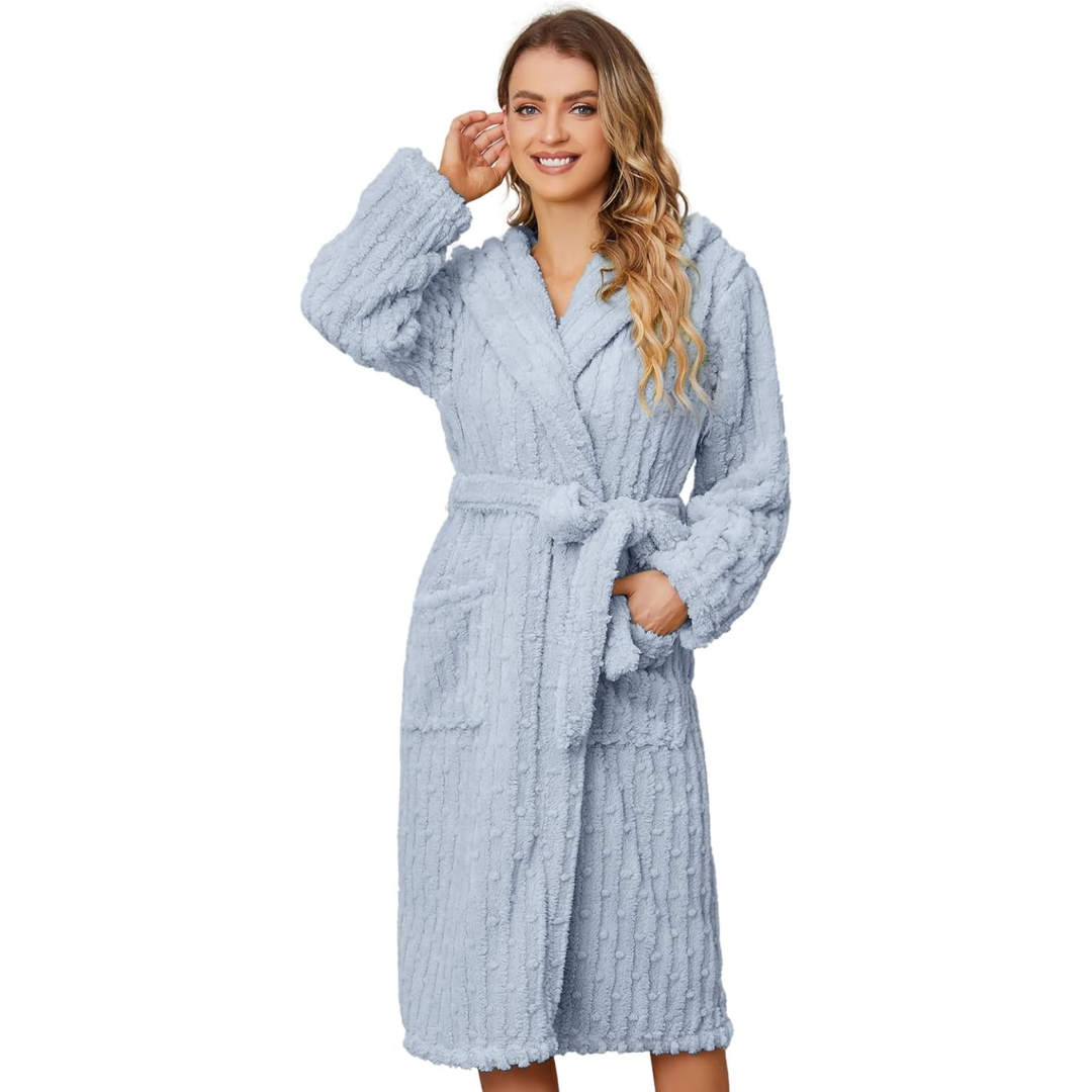 Fluffy Lined Women's Bathrobe - Diana