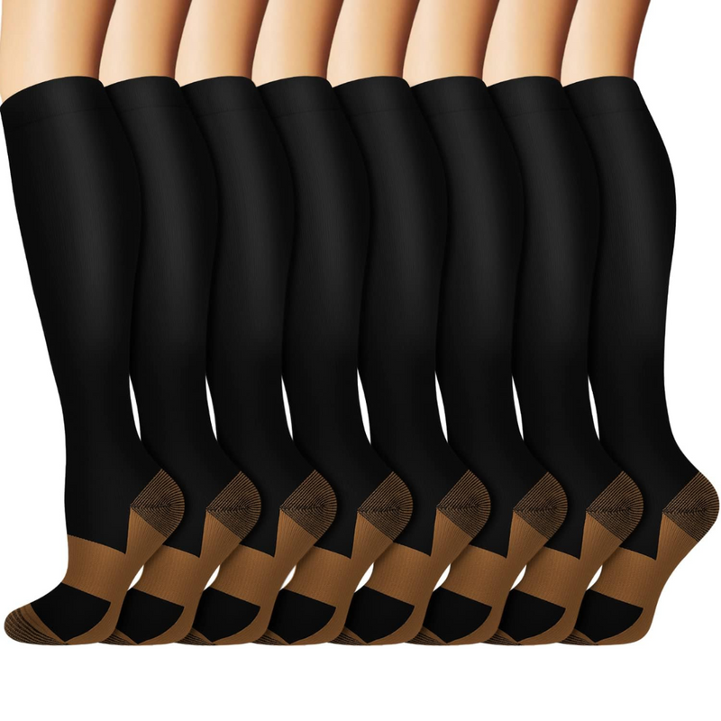 Graduated Copper Compression Socks 15-20mmHg (8 Pairs) - StepRelief