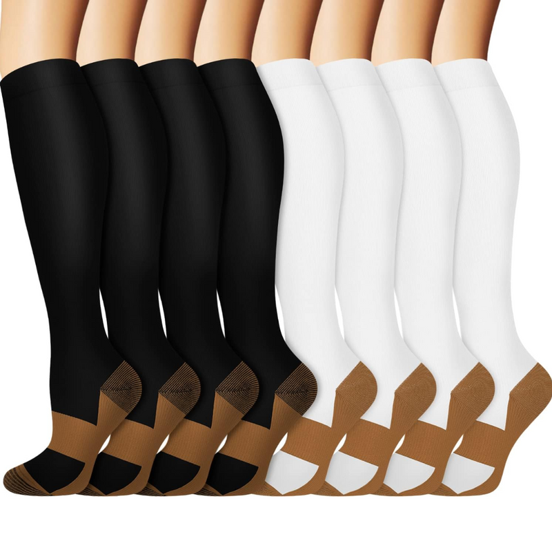 Graduated Copper Compression Socks 15-20mmHg (8 Pairs) - StepRelief