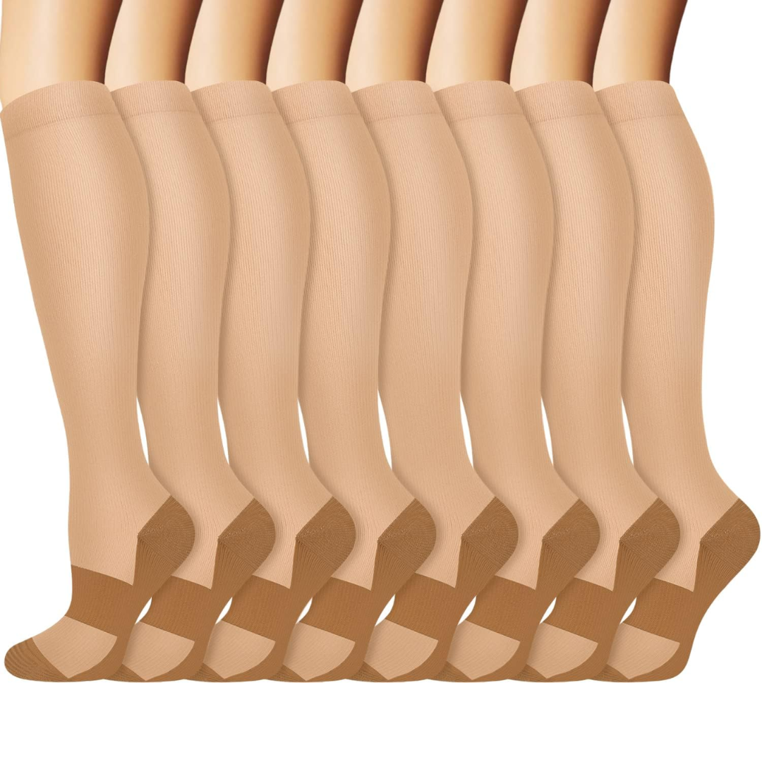 Graduated Copper Compression Socks 15-20mmHg (8 Pairs) - StepRelief