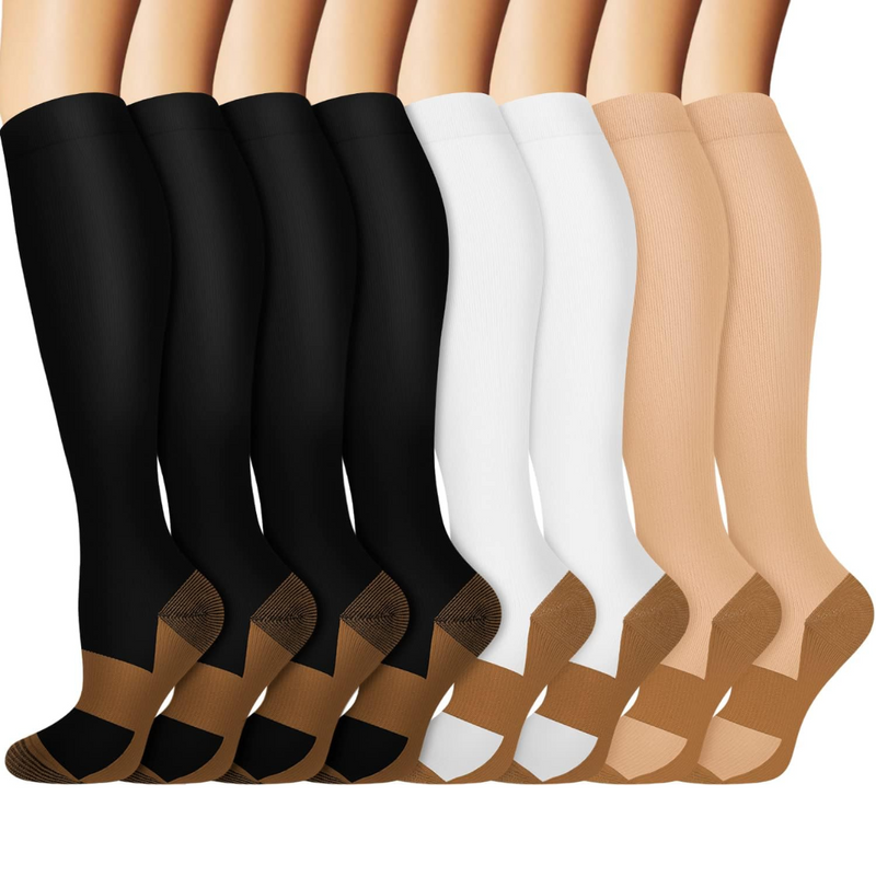 Graduated Copper Compression Socks 15-20mmHg (8 Pairs) - StepRelief