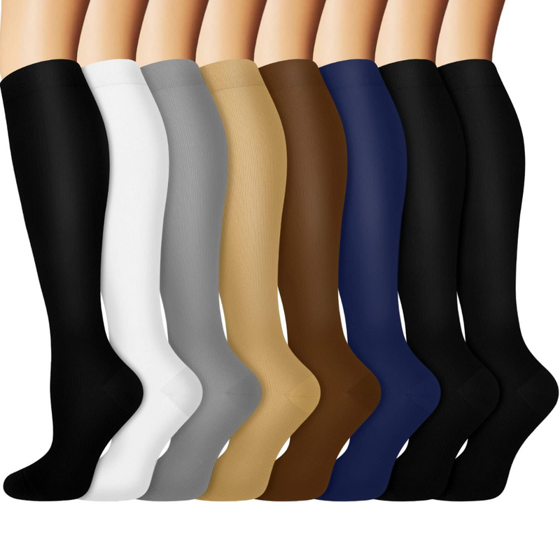 Graduated Copper Compression Socks 15-20mmHg (8 Pairs) - StepRelief
