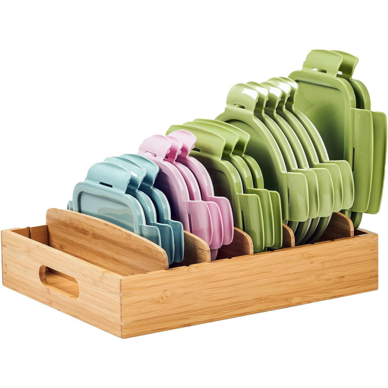 Bamboo Kitchen Organizer for Lid Storage - TopKeeper