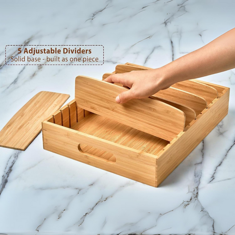 Bamboo Kitchen Organizer for Lid Storage - TopKeeper