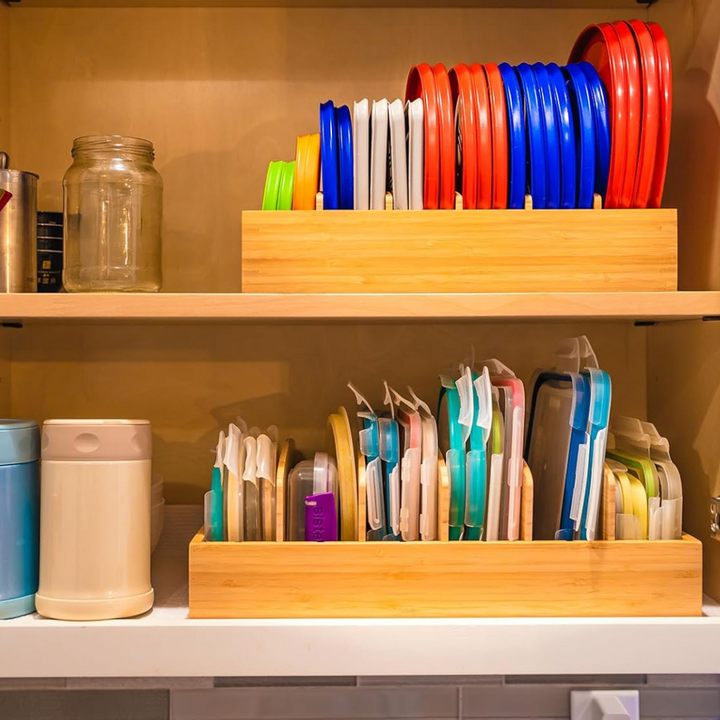 Bamboo Kitchen Organizer for Lid Storage - TopKeeper