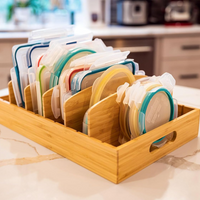 Bamboo Kitchen Organizer for Lid Storage - TopKeeper