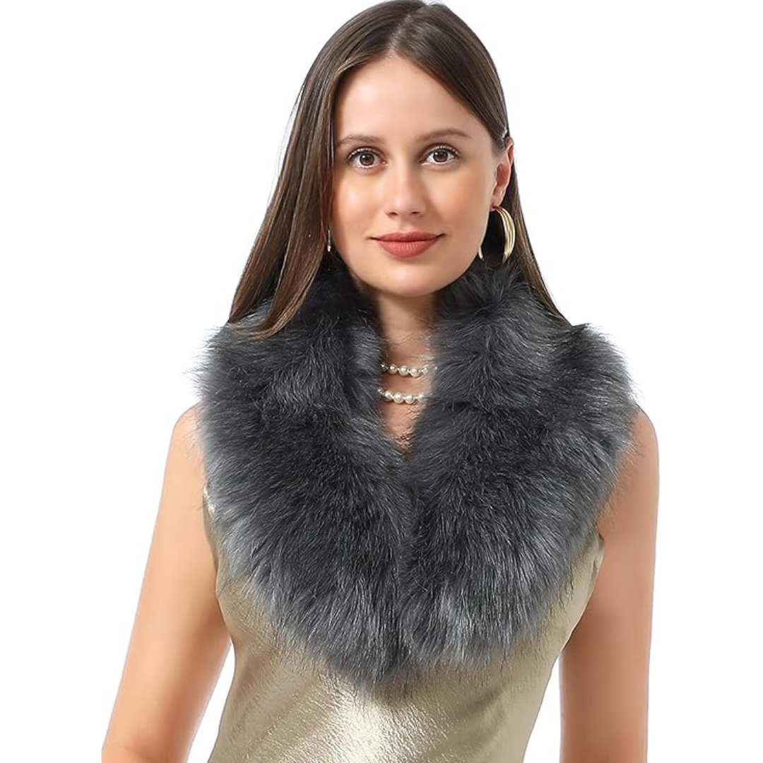 Luxury Faux Fur Neck Warmer Scarf - Daisy
