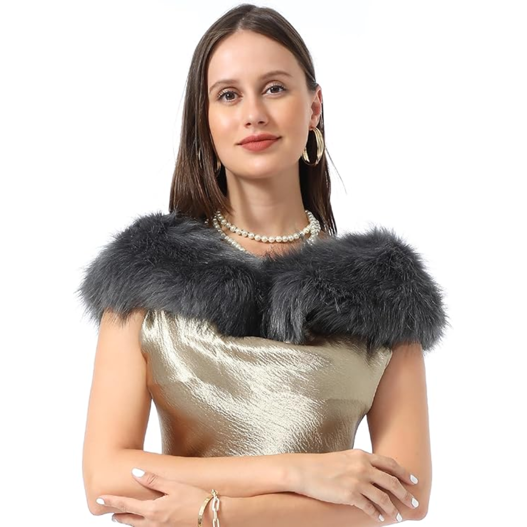 Luxury Faux Fur Neck Warmer Scarf - Daisy