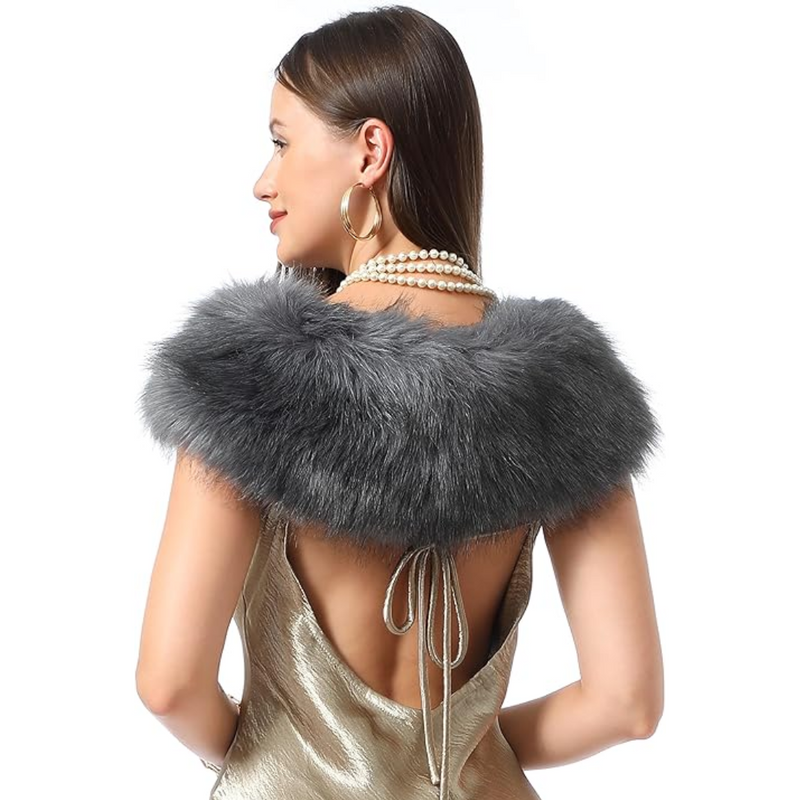 Luxury Faux Fur Neck Warmer Scarf - Daisy