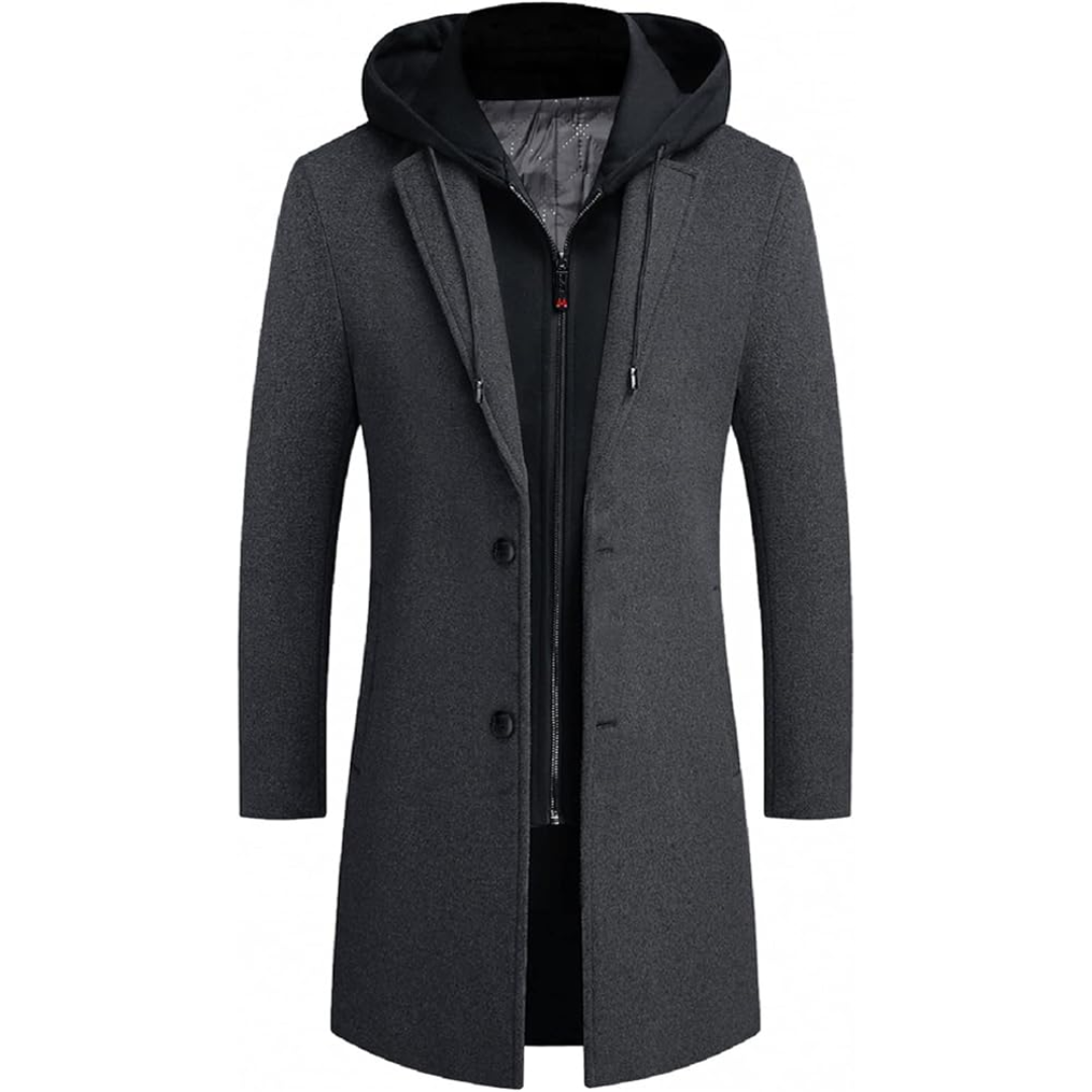 Men’s Wool Blend Trench Coat - Pedro