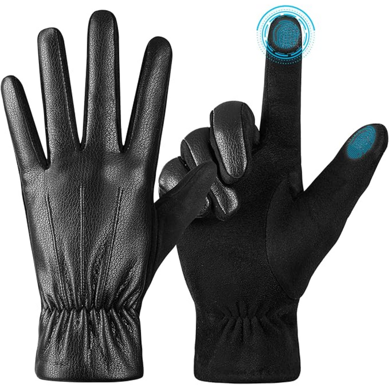 Winter Touchscreen Handschoenen van Suède Leer - Victor