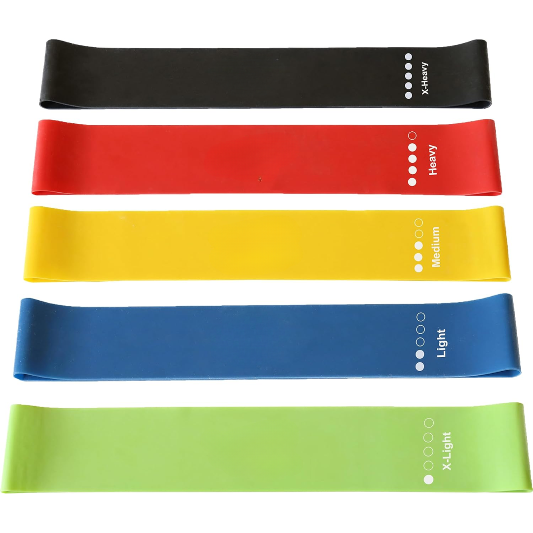 Set of Resistance Bands – 5 Bands with Guide and Storage Bag