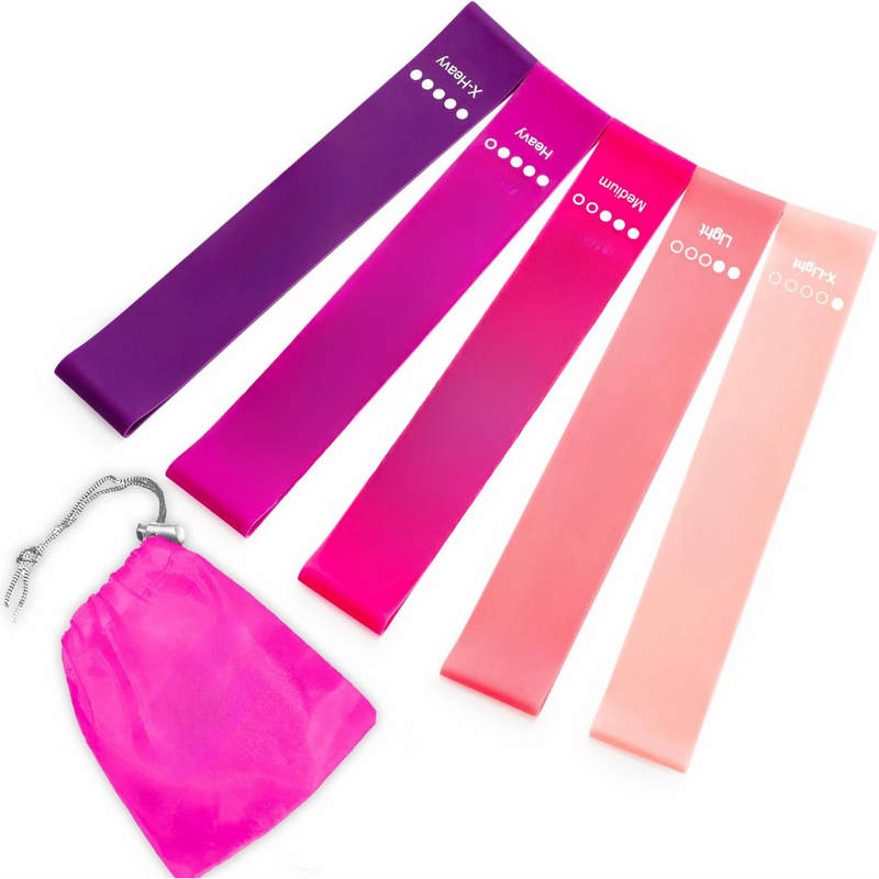 Set of Resistance Bands – 5 Bands with Guide and Storage Bag