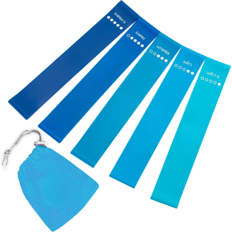 Set of Resistance Bands – 5 Bands with Guide and Storage Bag