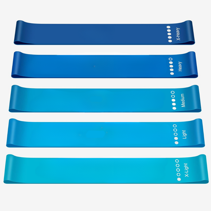 Set of Resistance Bands – 5 Bands with Guide and Storage Bag