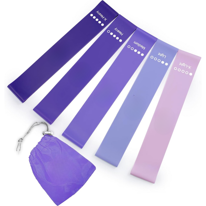 Set of Resistance Bands – 5 Bands with Guide and Storage Bag
