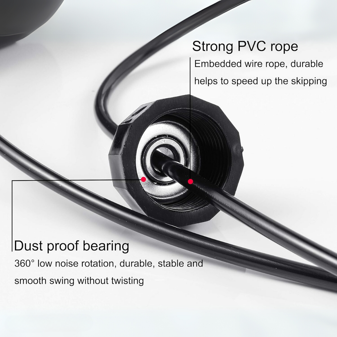 Adjustable Jump Rope with Tangle-Free Bearings