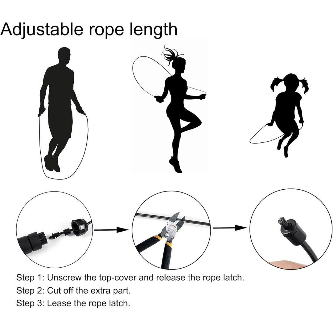 Adjustable Jump Rope with Tangle-Free Bearings