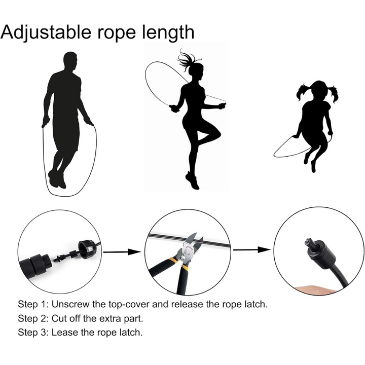Adjustable Jump Rope with Tangle-Free Bearings