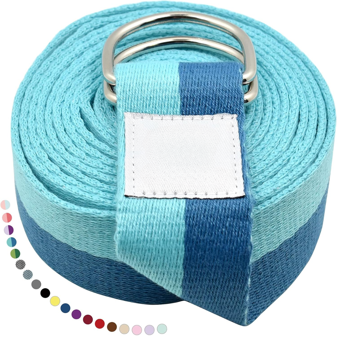 Yoga Strap with Adjustable D-Ring Buckle