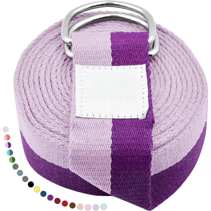 Yoga Strap with Adjustable D-Ring Buckle