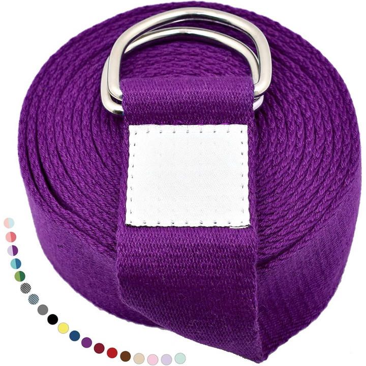 Yoga Strap with Adjustable D-Ring Buckle