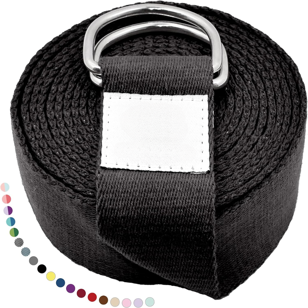 Yoga Strap with Adjustable D-Ring Buckle