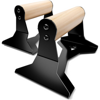 Heavy Wooden Push-Up Handles - Non-Slip Parallettes Bars