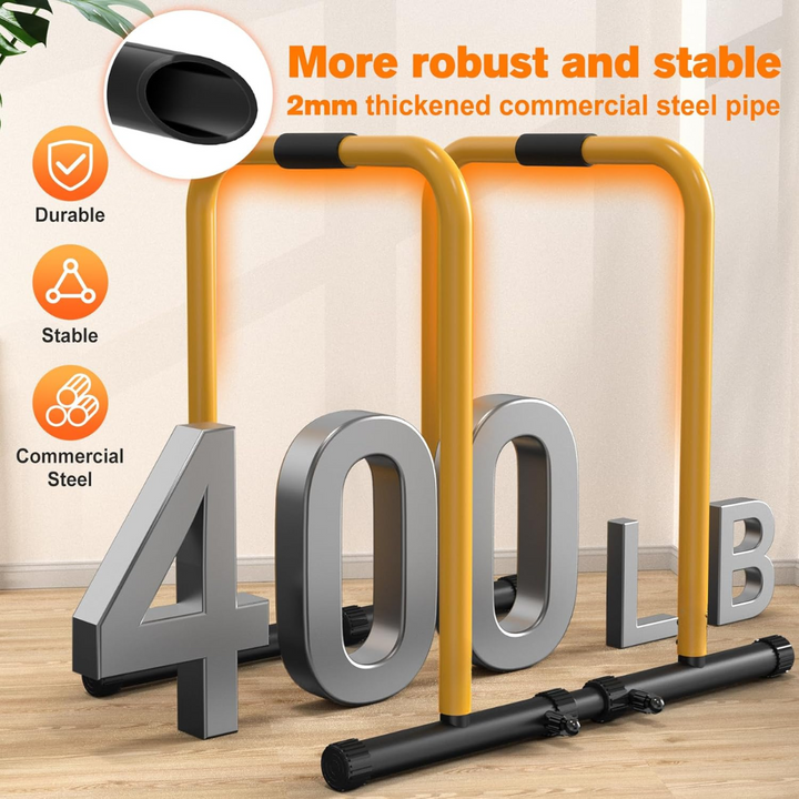 Heavy Dip Station & Push-Up Stand for Home Fitness