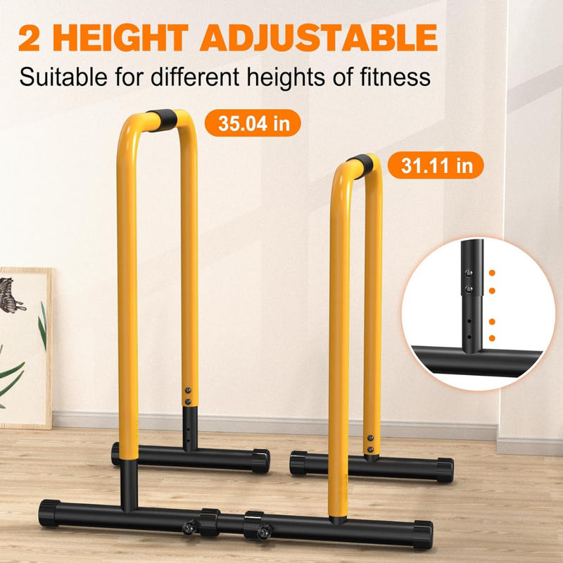 Heavy Dip Station & Push-Up Stand for Home Fitness