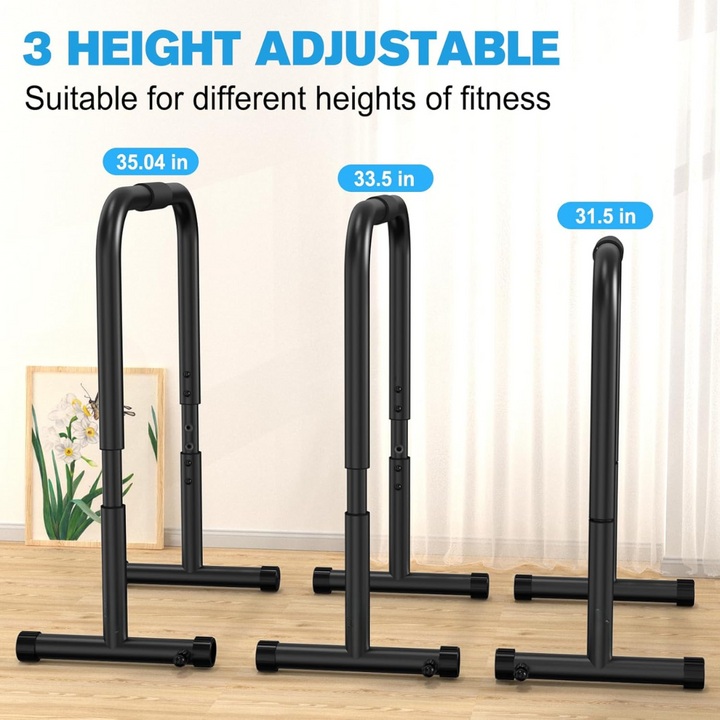 Heavy Dip Station & Push-Up Stand for Home Fitness